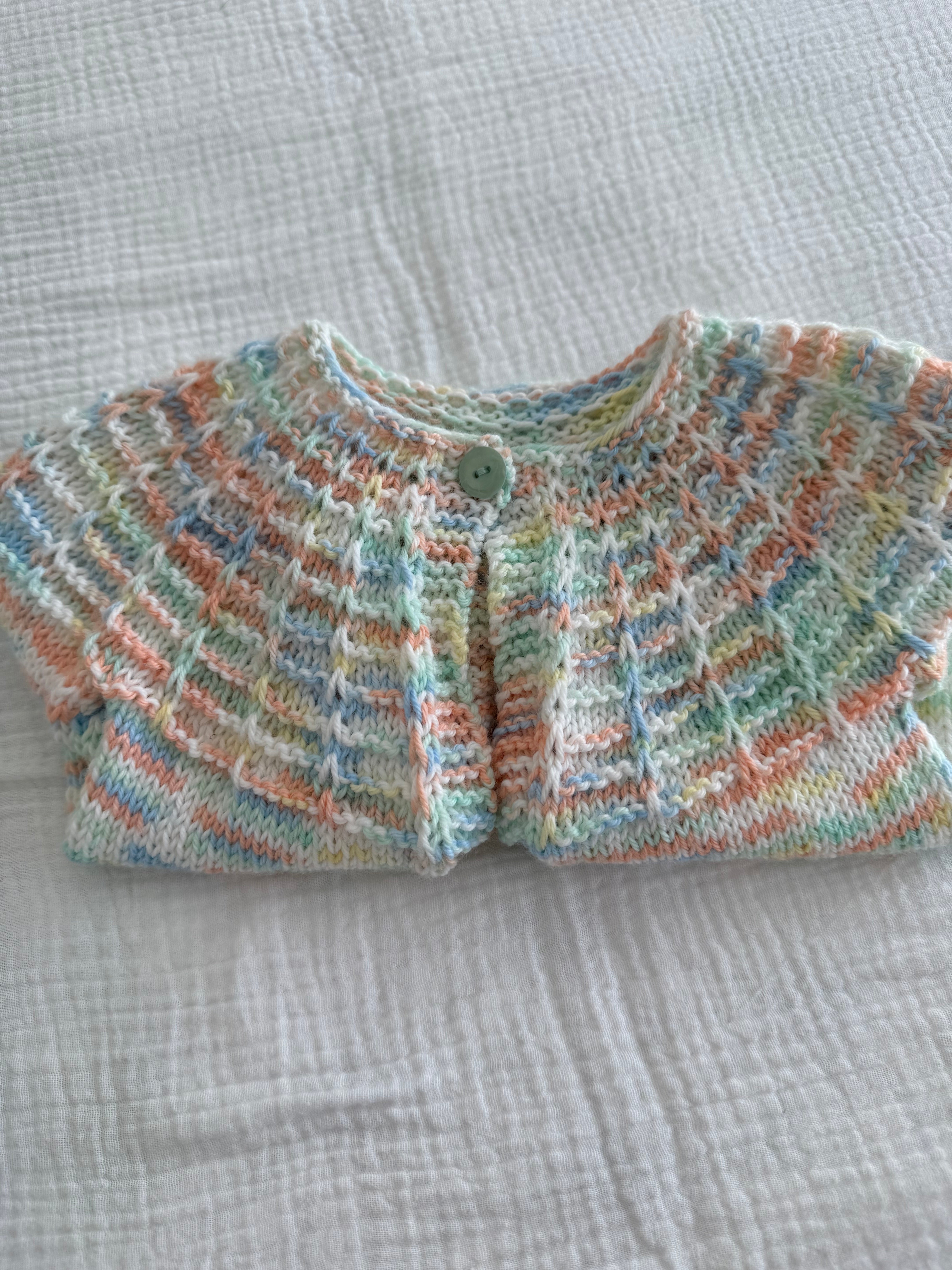 Soft coloured Cardigan, Size 6-12months