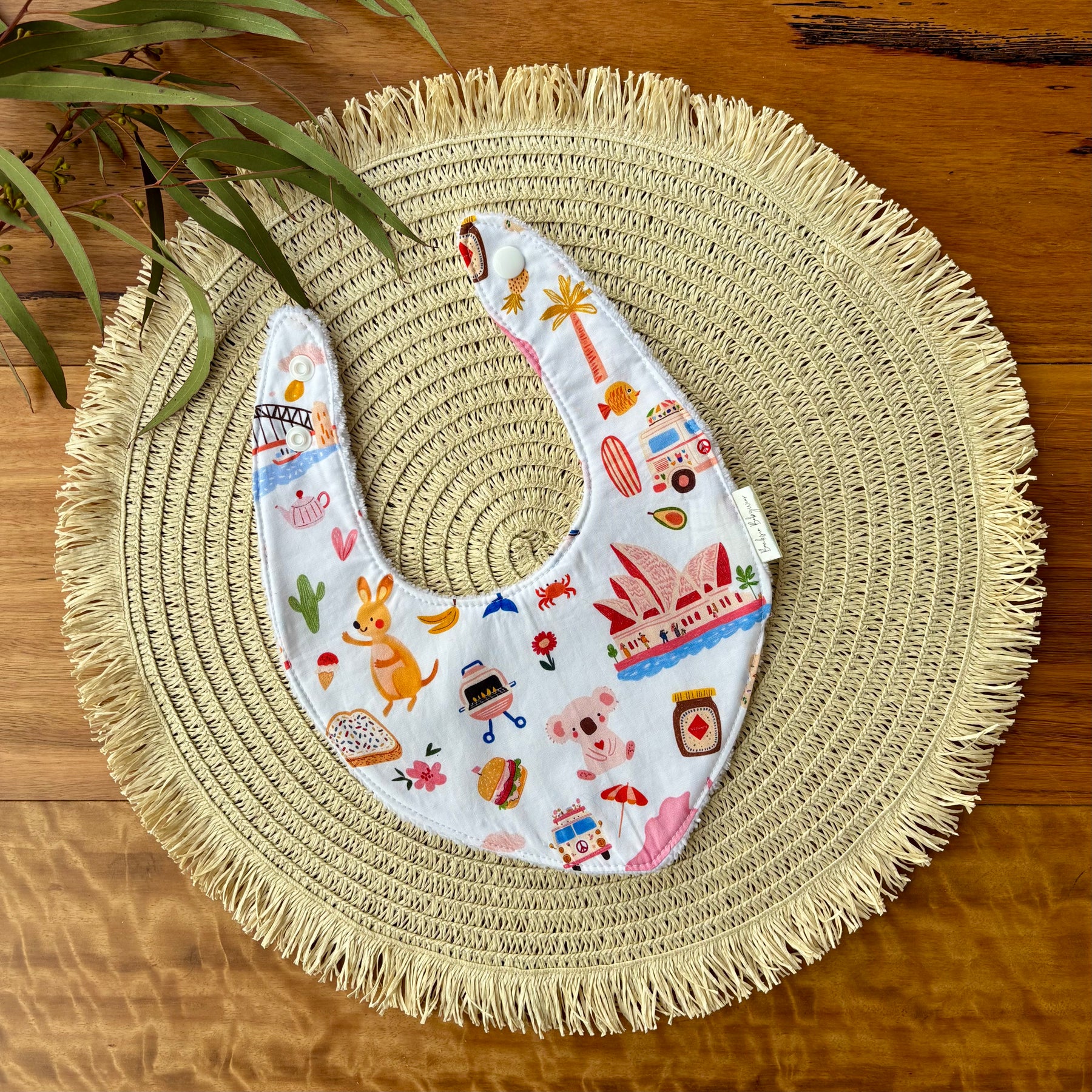 Baby Bib and Burp Cloth Set | Aussie All Over | Ready to Ship