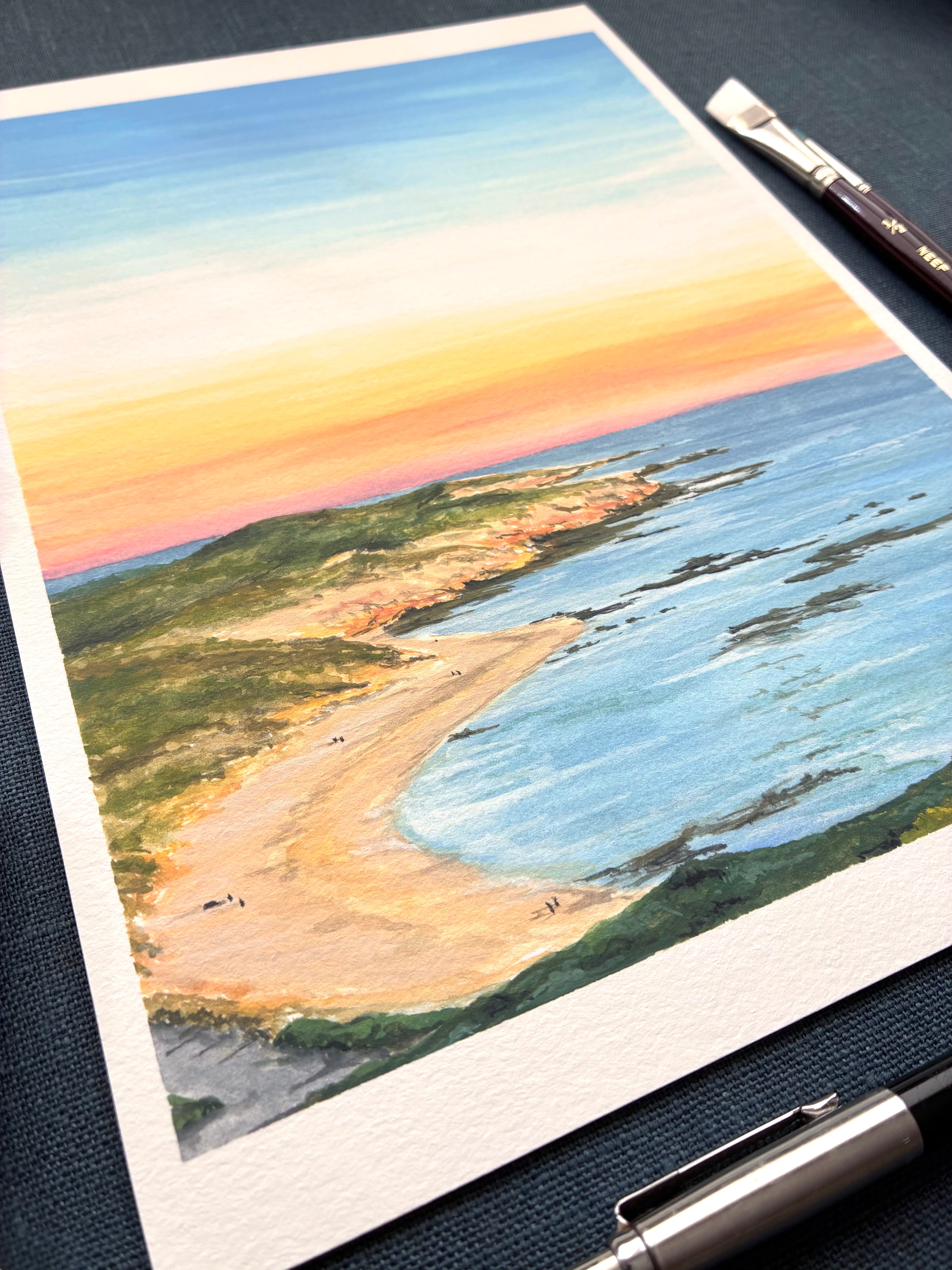 Wall Art - A4 Print - Sorrento Ocean Beach Sunset