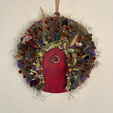 Wreath - Hobbit Faery Door (Red)