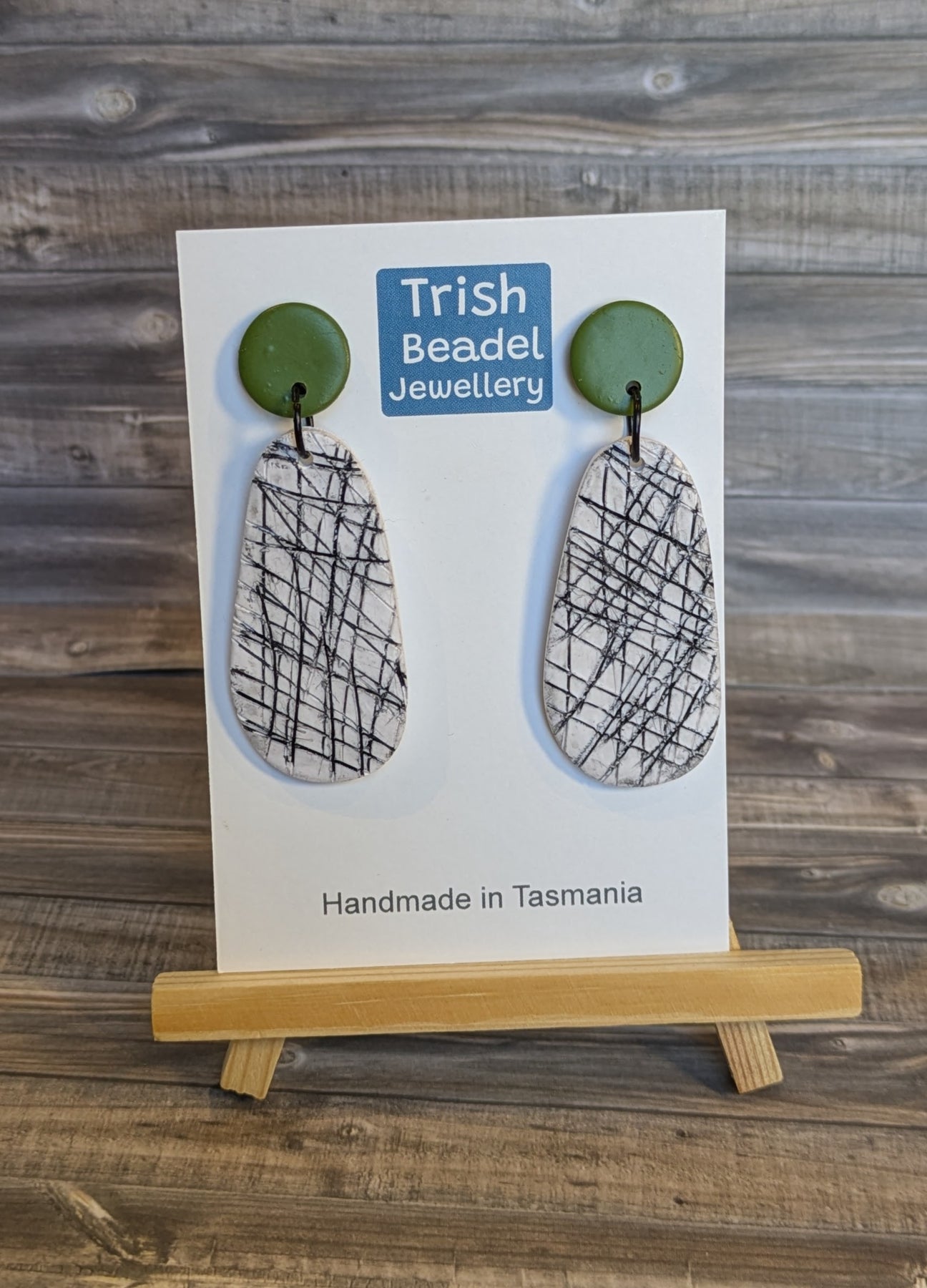 Black & white scratch earrings
