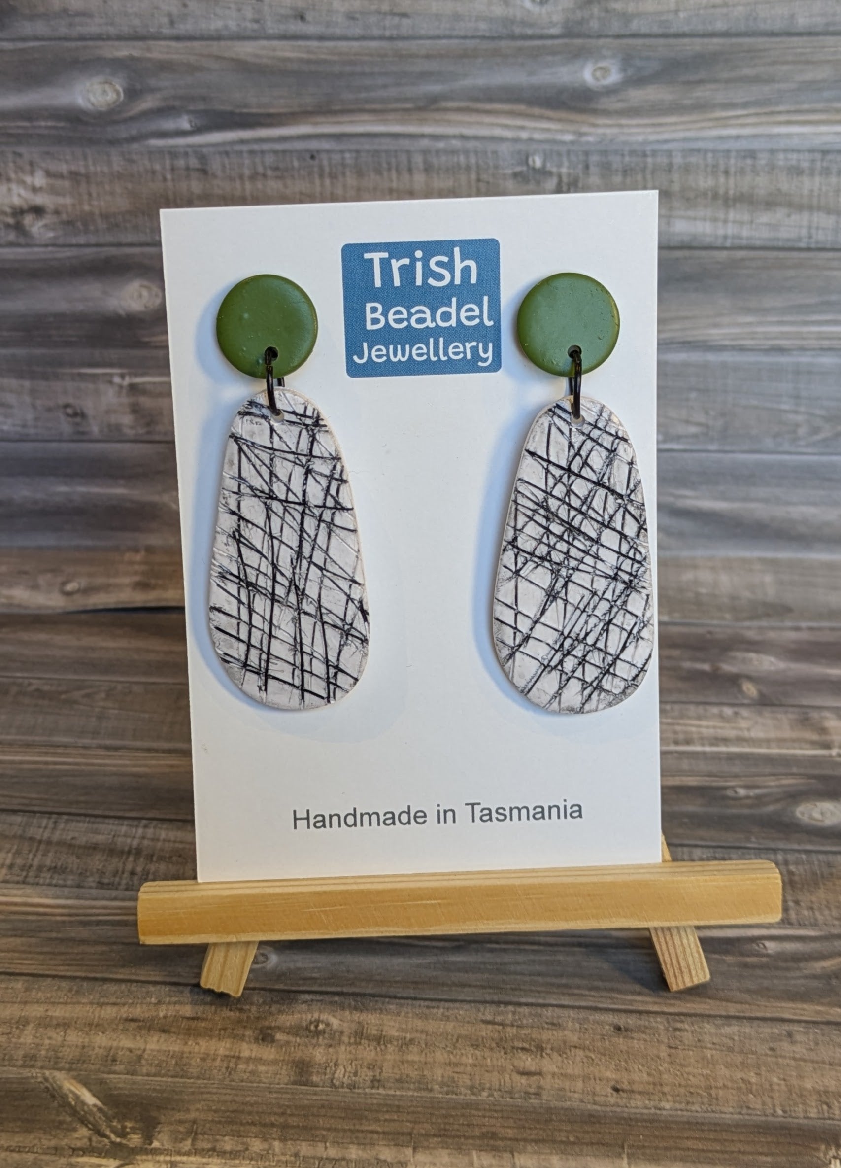 Black & white scratch earrings