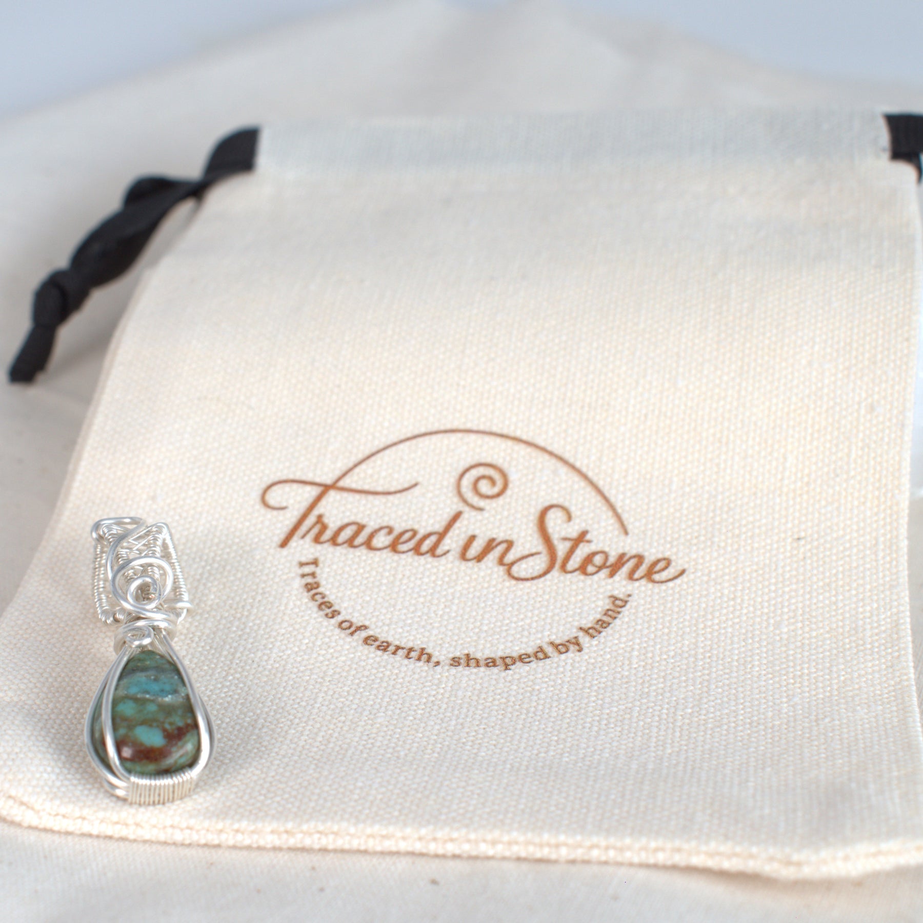 Wire Wrapped Tibetan Turquoise Keepsake Pendant