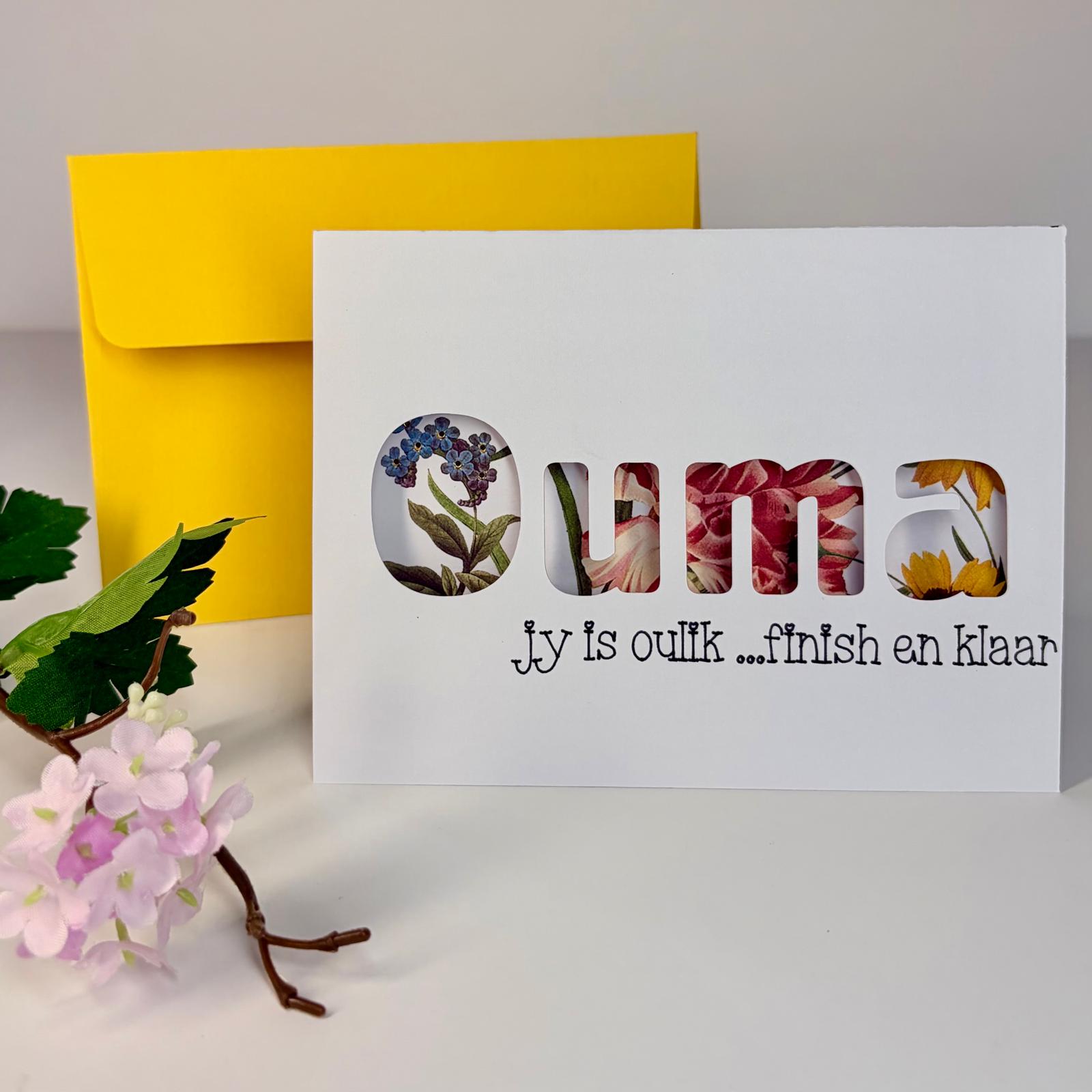 A6 Greeting Card & Envelope | Afrikaans | Ouma