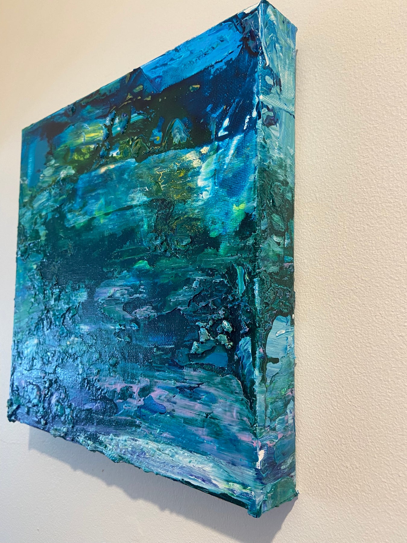 Water Lilies Encore Painting, Abstract Acrylic Wall Art by Margo Humphries