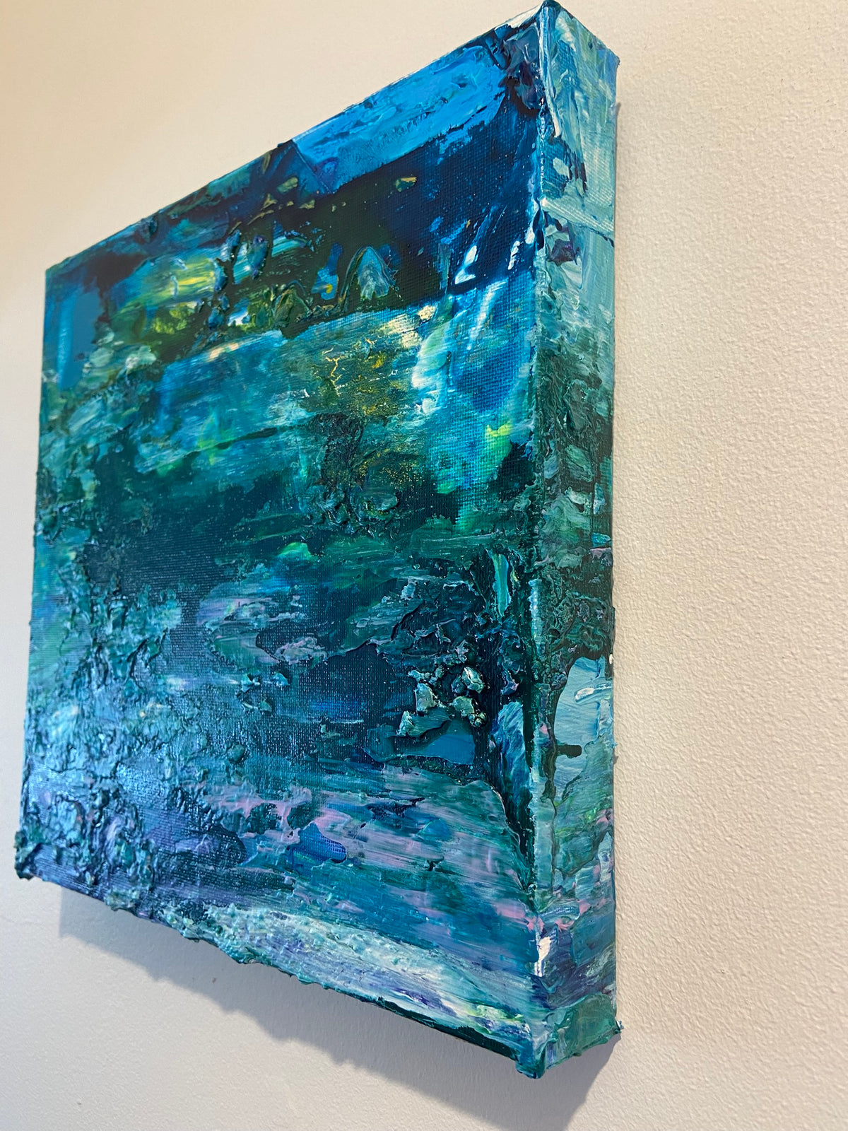Water Lilies Encore Painting, Abstract Acrylic Wall Art by Margo Humphries