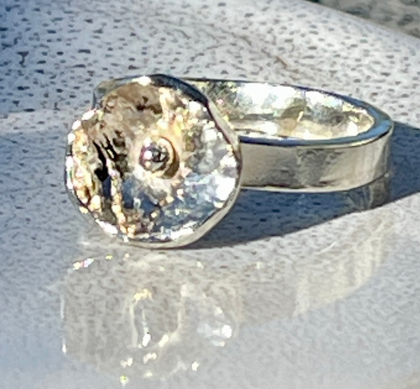 Stirling Silver Flower Fiddle Ring