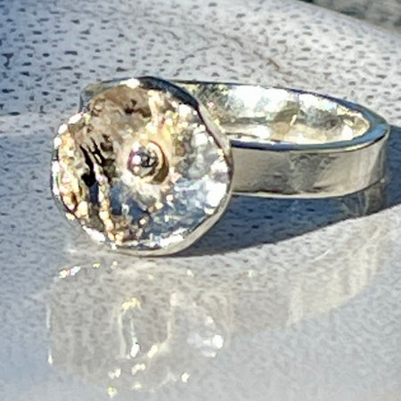 Stirling Silver Flower Fiddle Ring