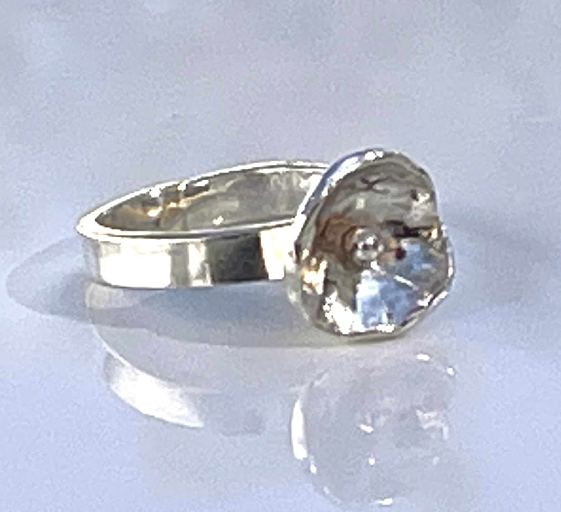Stirling Silver Flower Fiddle Ring