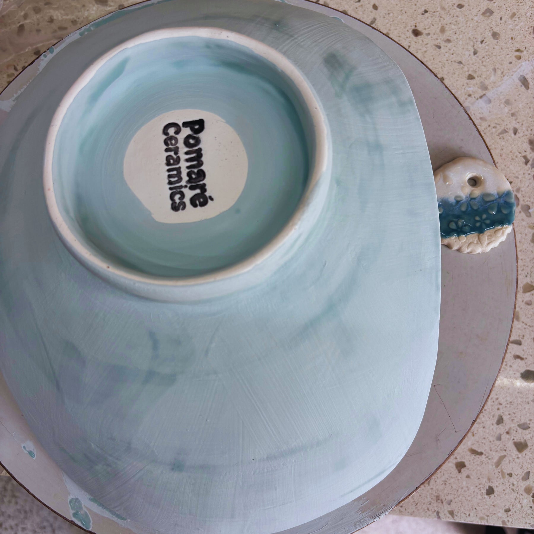 Handmade Ceramic Fruit Bowl – Blue Speckled Stoneware
