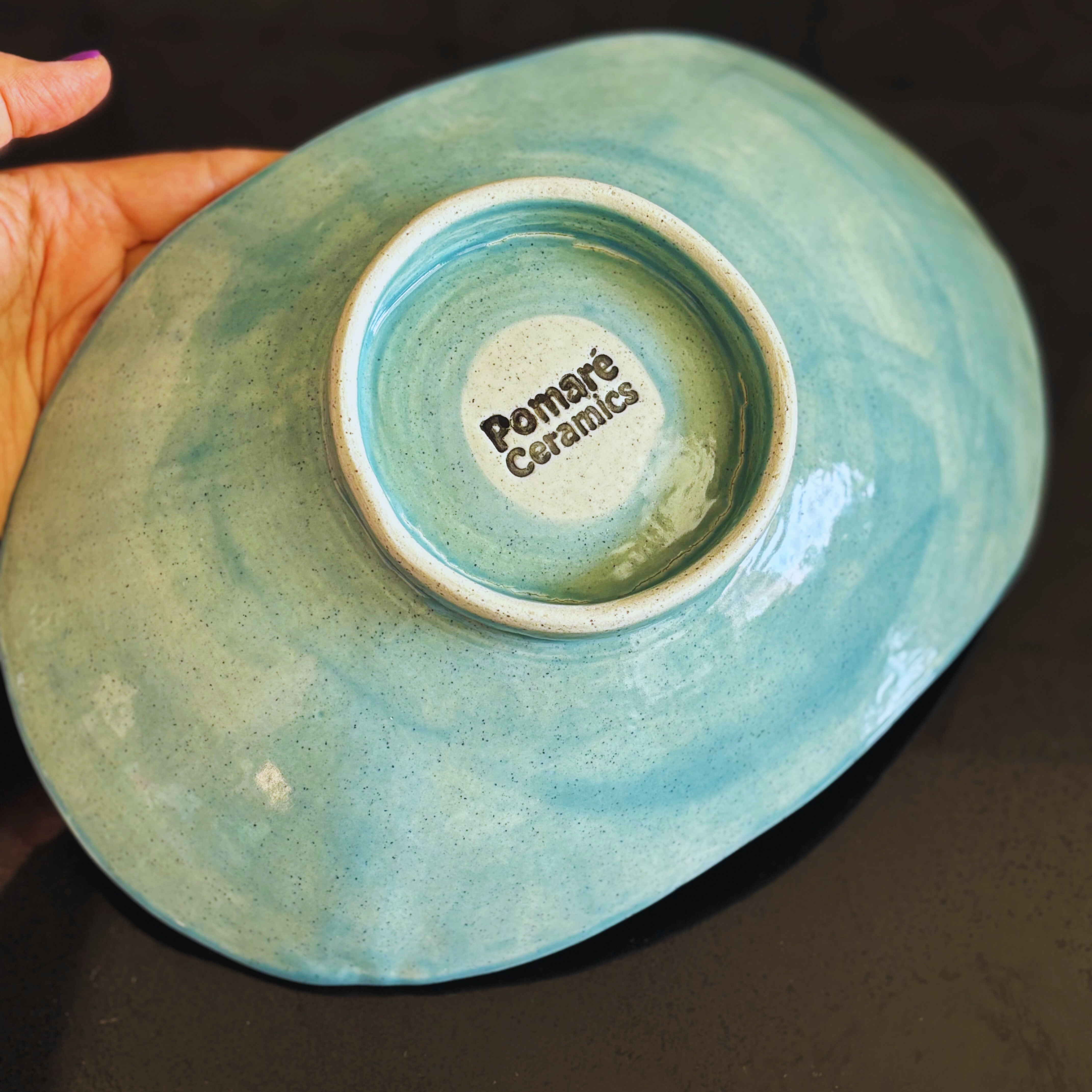 Handmade Ceramic Fruit Bowl – Blue Speckled Stoneware