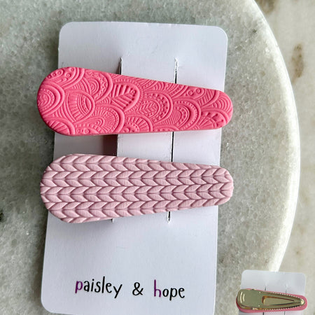 Polymer Clay Hair Clip - pack of 2 - Choose colour/design