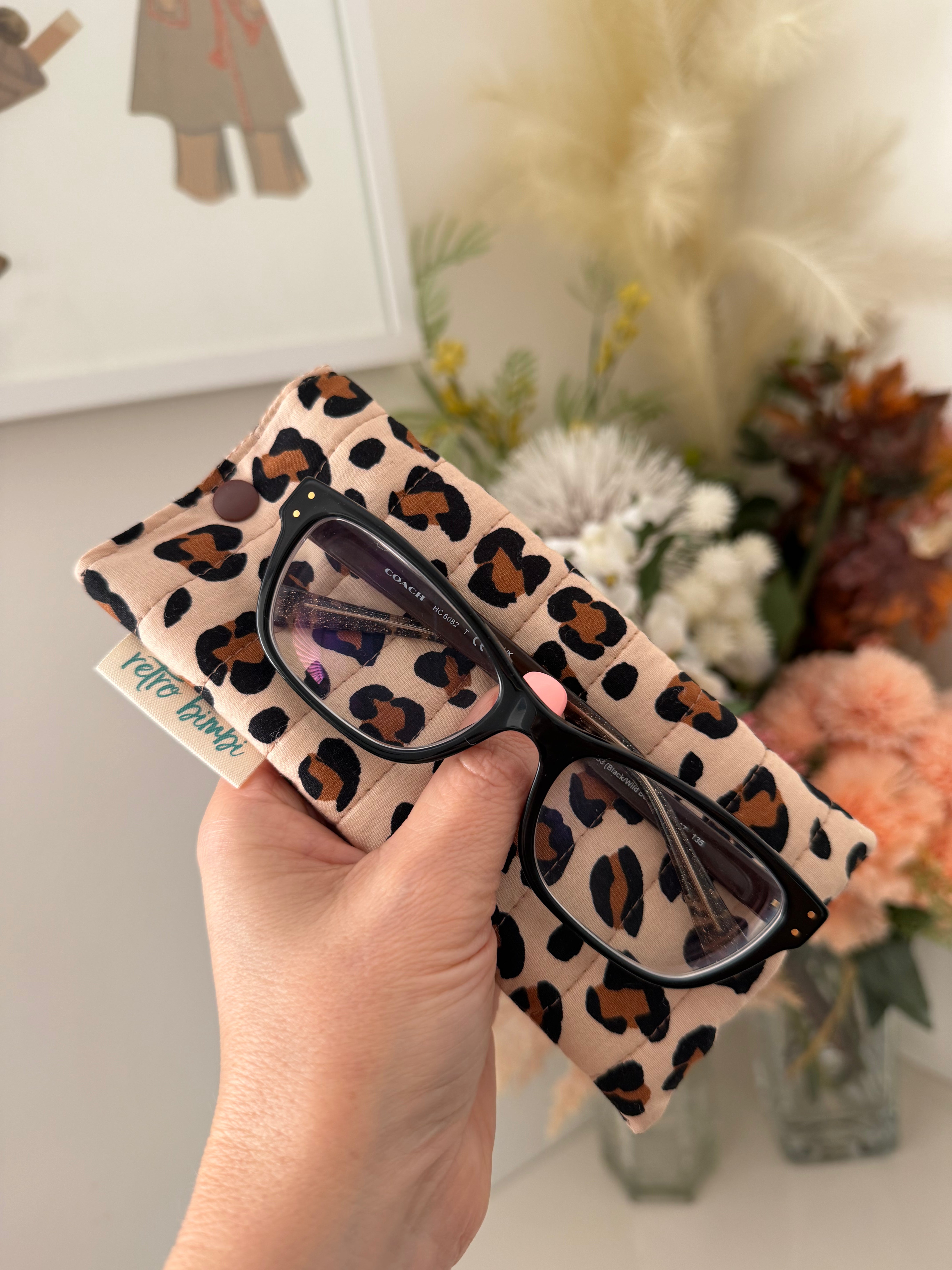 Quilted Glasses Case - Animal Print
