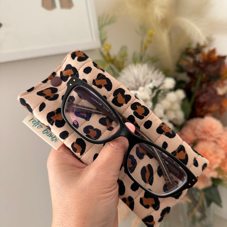 Quilted Glasses Case - Animal Print