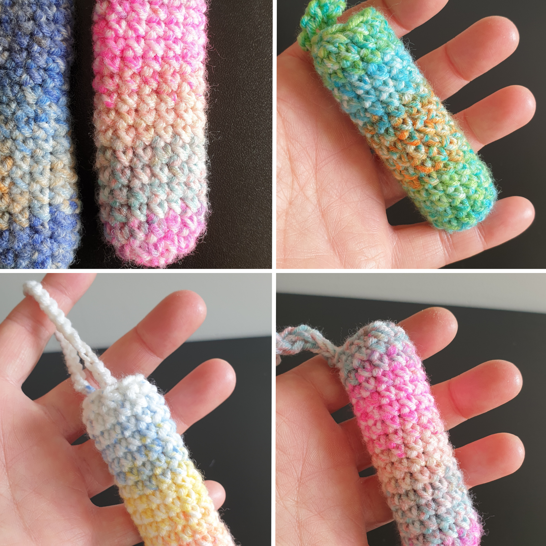 Handmade Simple Colourful Crochet Lipstick Case