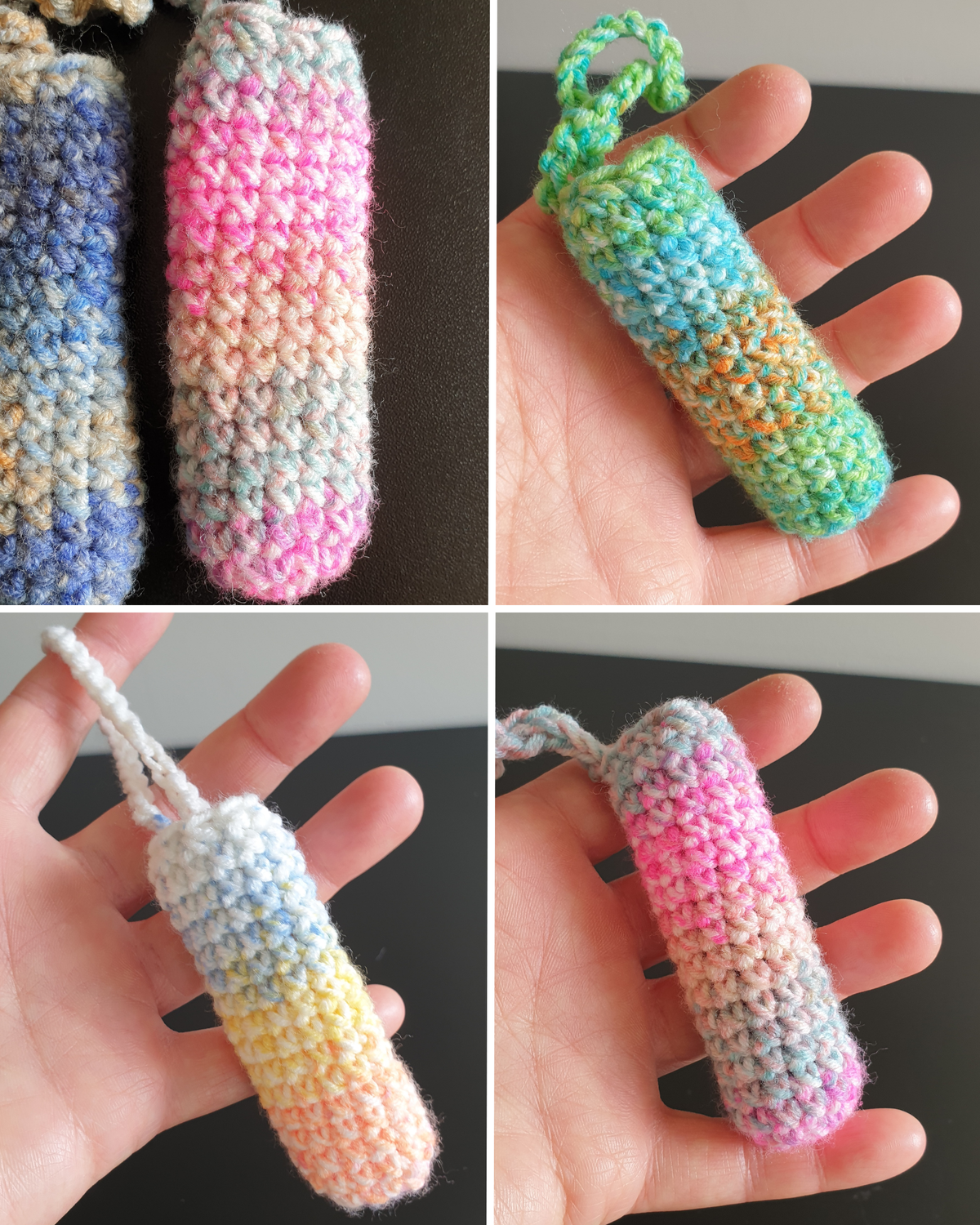 Handmade Simple Colourful Crochet Lipstick Case