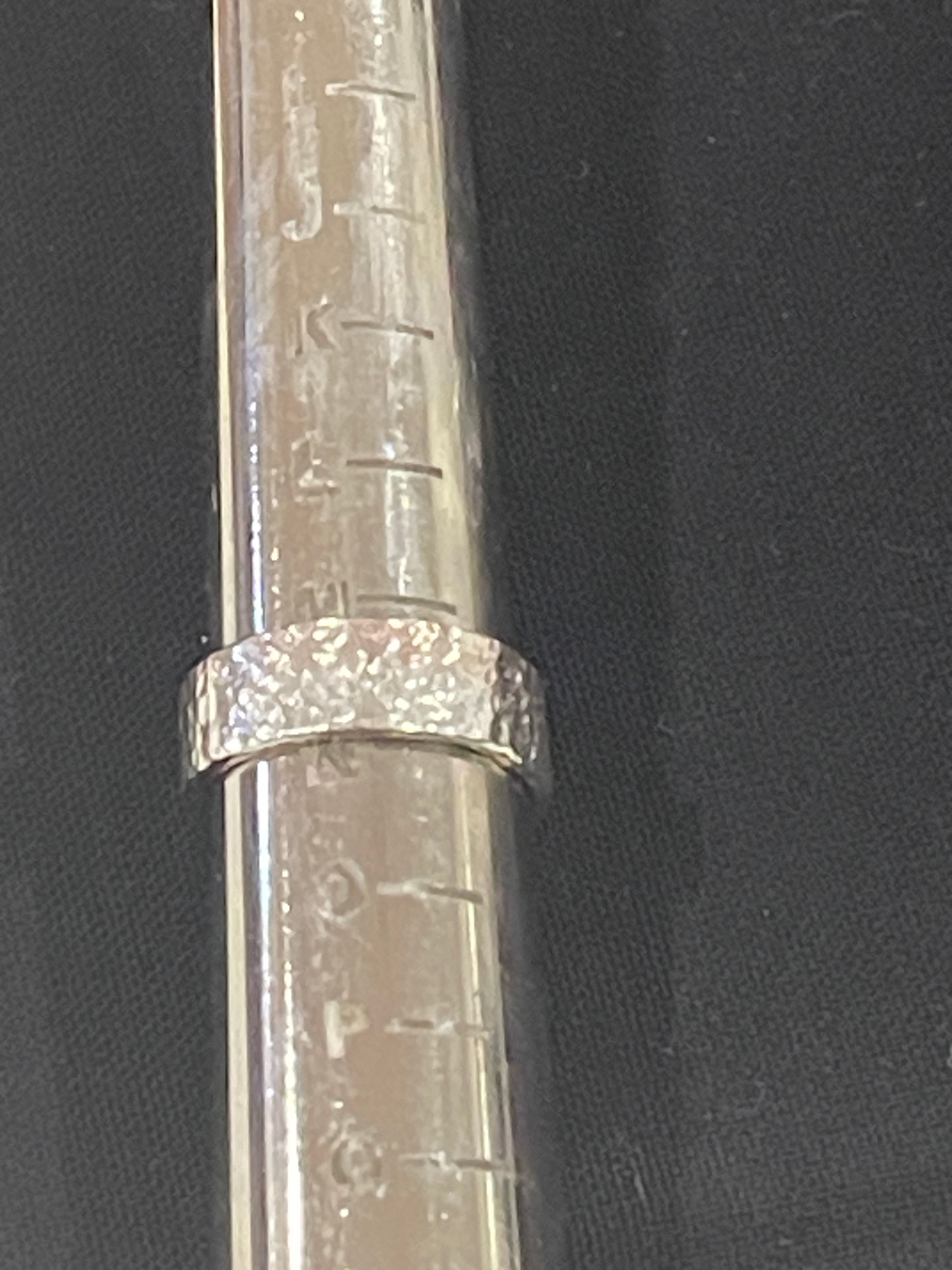 Simple Beaten Stirling Silver Ring