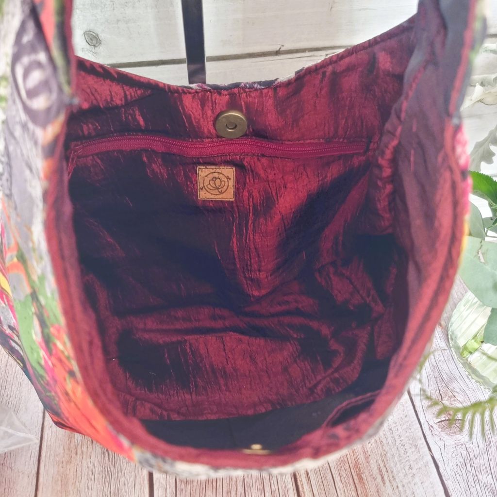 Sadie Jane Upcycled Graffiti Hobo Bag