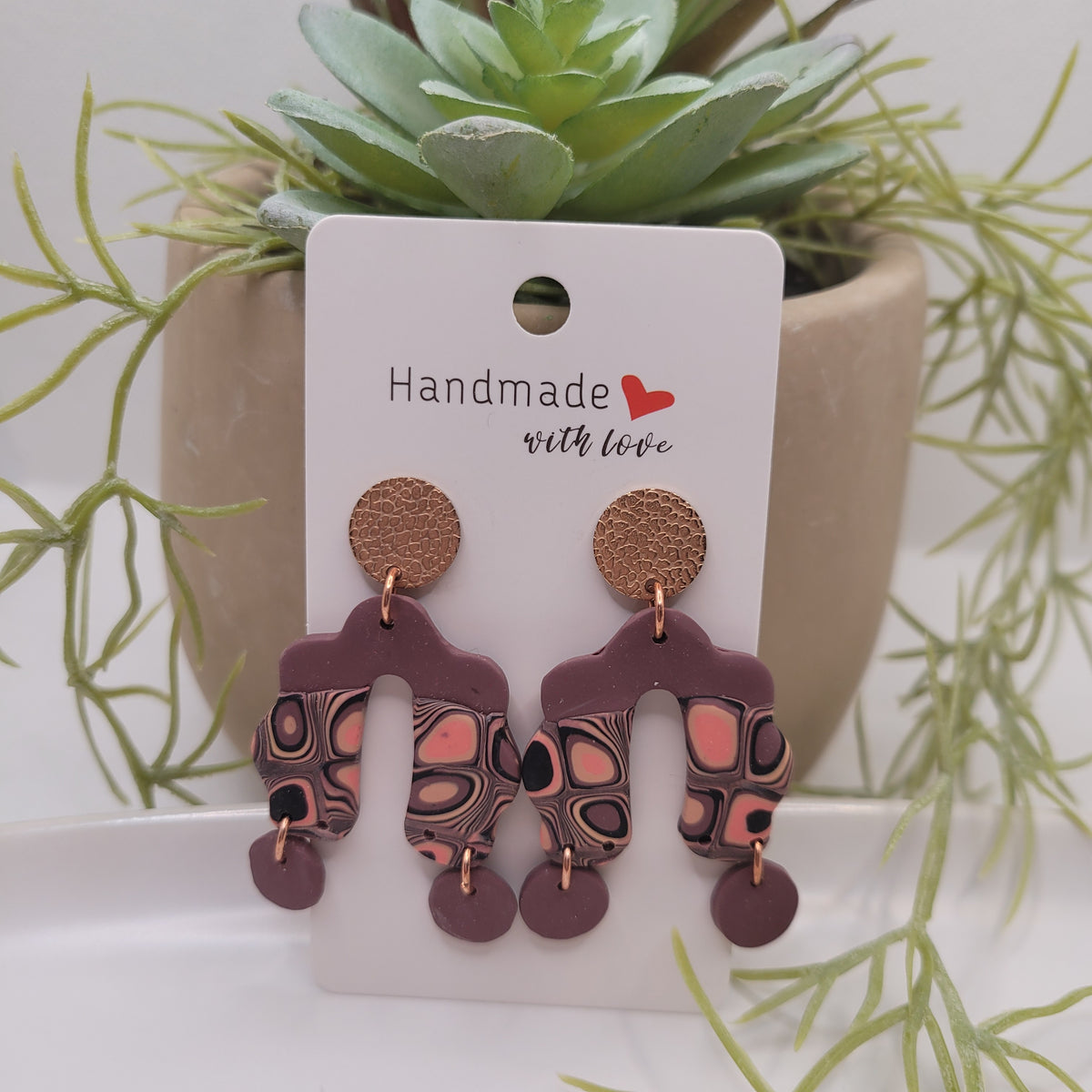 Red Retro Polymer Clay Earring Collection