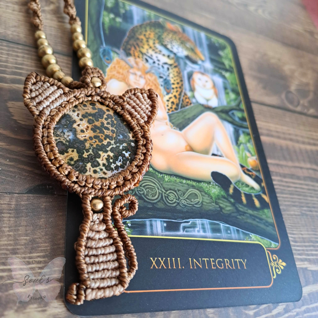 Orbicular Jasper Micro Macramé Necklace