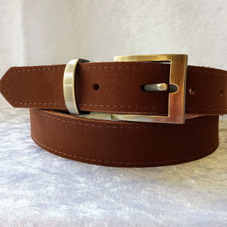 Brown Genuine Cowhide Leather Belt, Australian Made, 28mm Wide