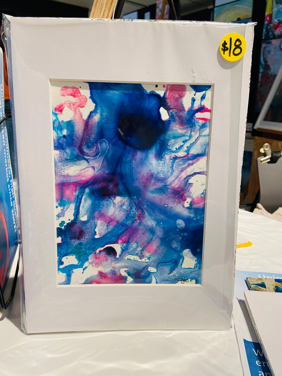 Water signals 2, A5 with white A4 frame picture mount, original painting