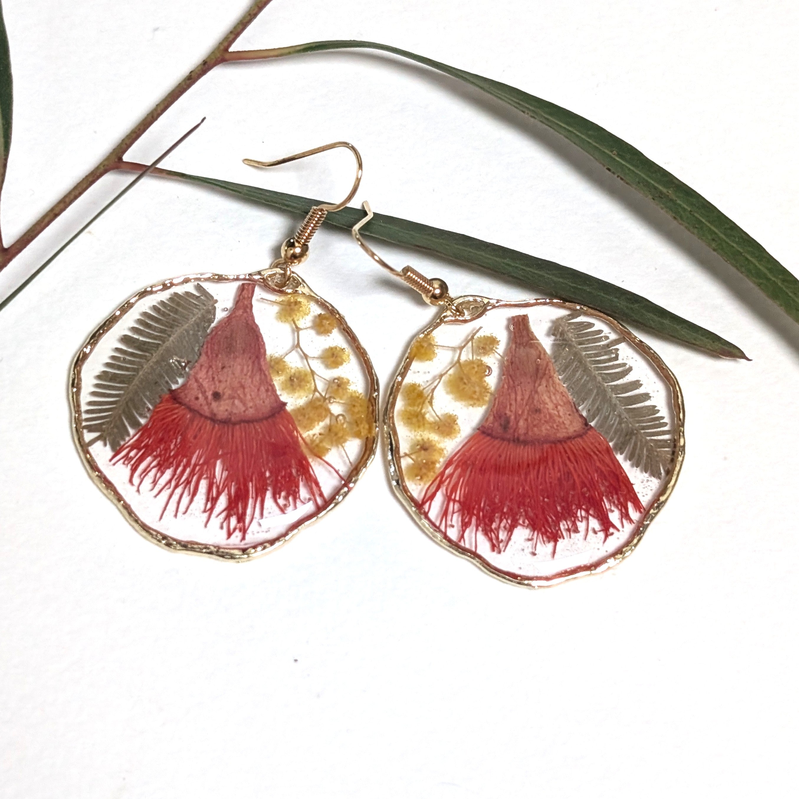 Australian native flower earrings, handmade
