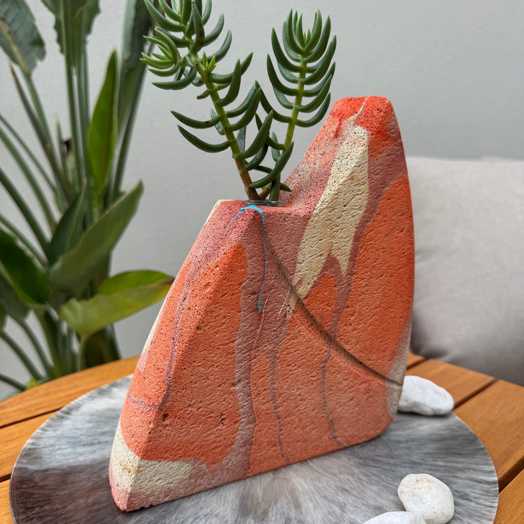 Desert Canyon hand sculpted concrete test tube vase