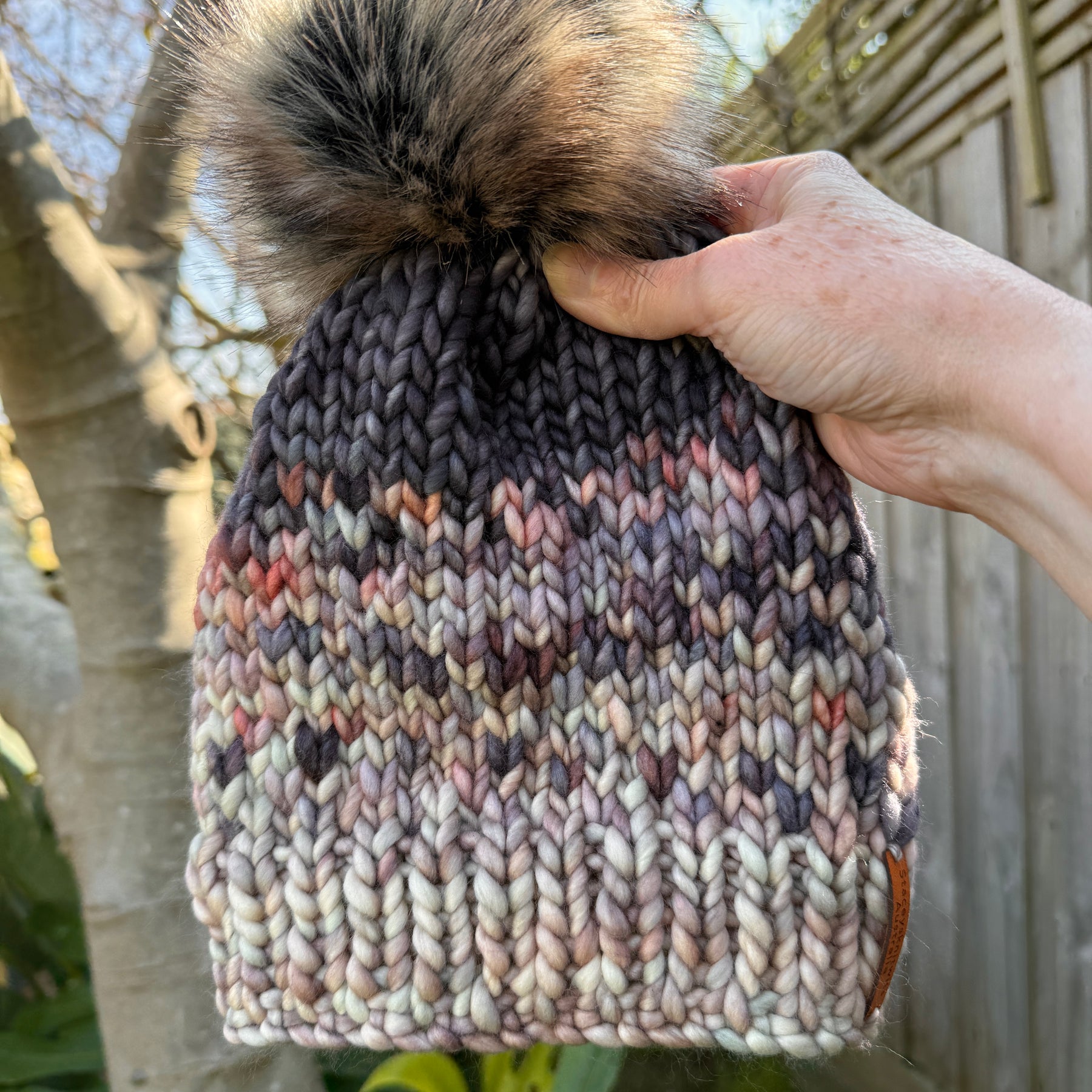 Hand Knitted Merino Beanie, Luxurious PomPom Cable Beanie