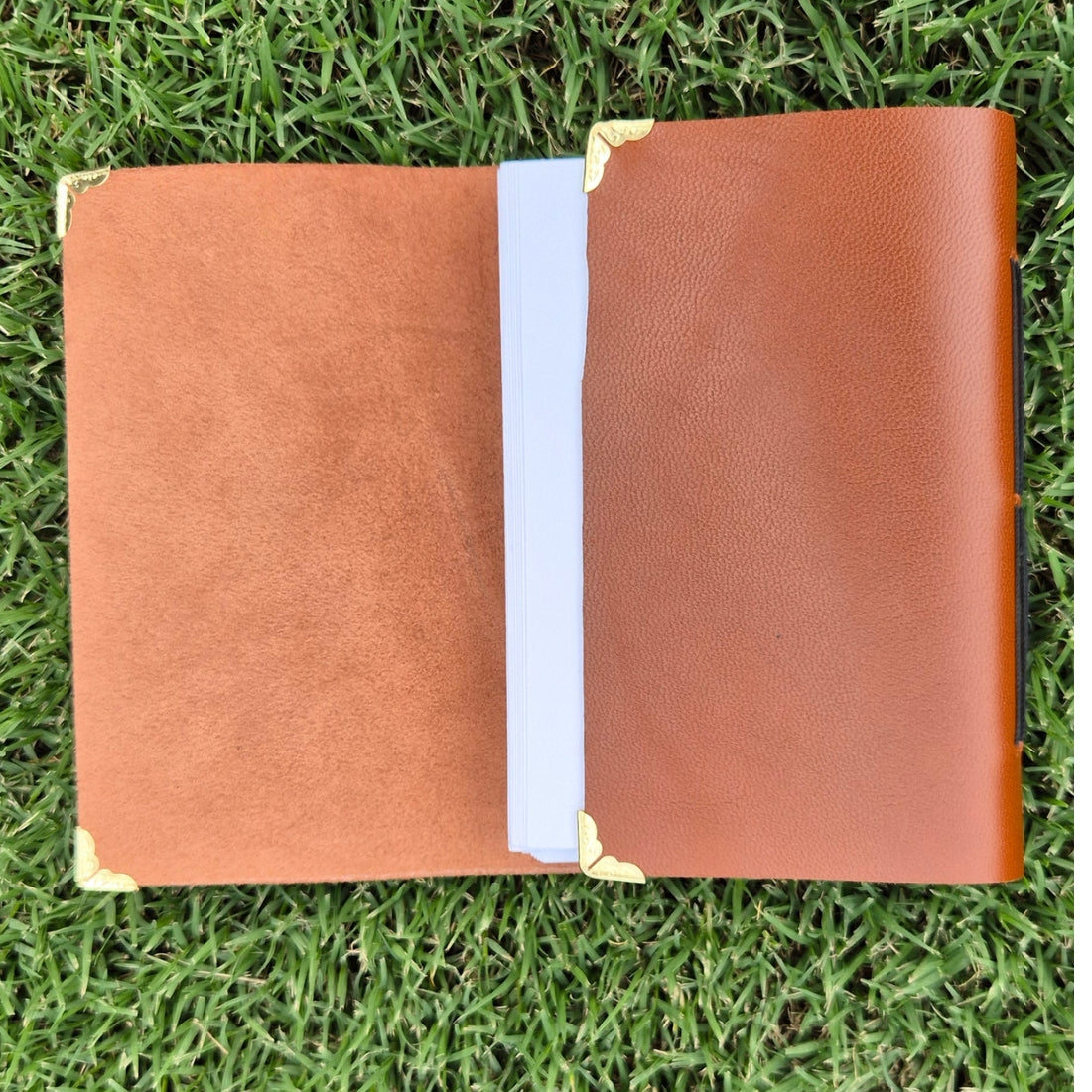 Handmade Tan Leather Journal with 5 Signatures
