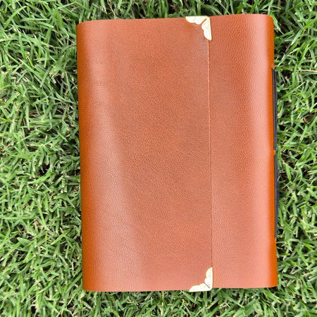 Handmade Tan Leather Journal with 5 Signatures