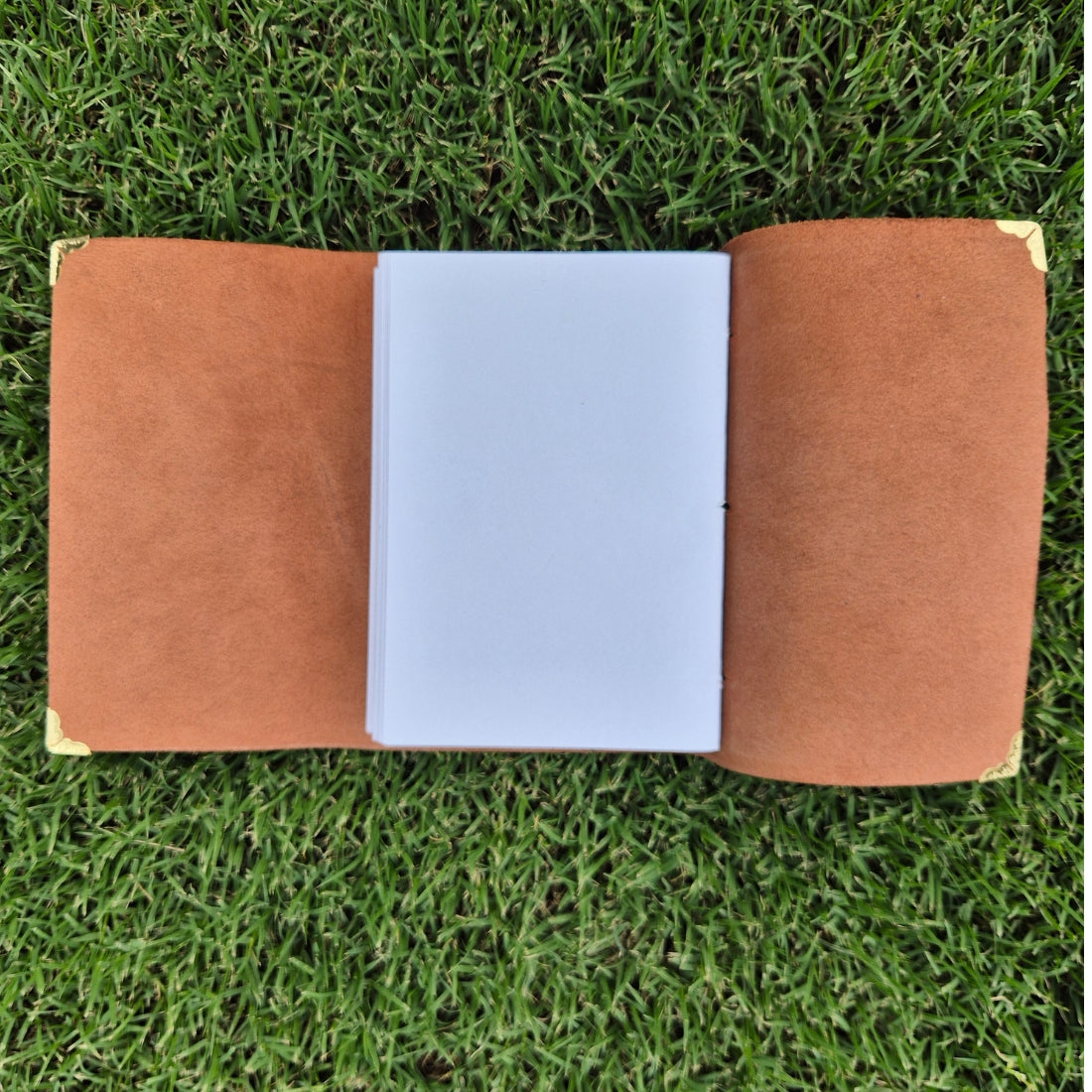 Handmade Tan Leather Journal with 5 Signatures