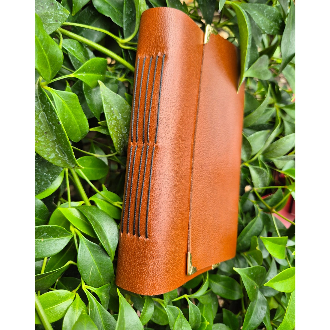 Handmade Tan Leather Journal with 5 Signatures