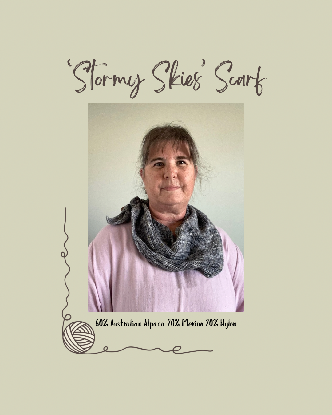 'Stormy Skies' Crocheted Scarf Wrap