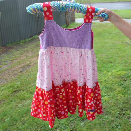 Girls Dress, Size 6, Multicoloured Spots/Fairy Wands.