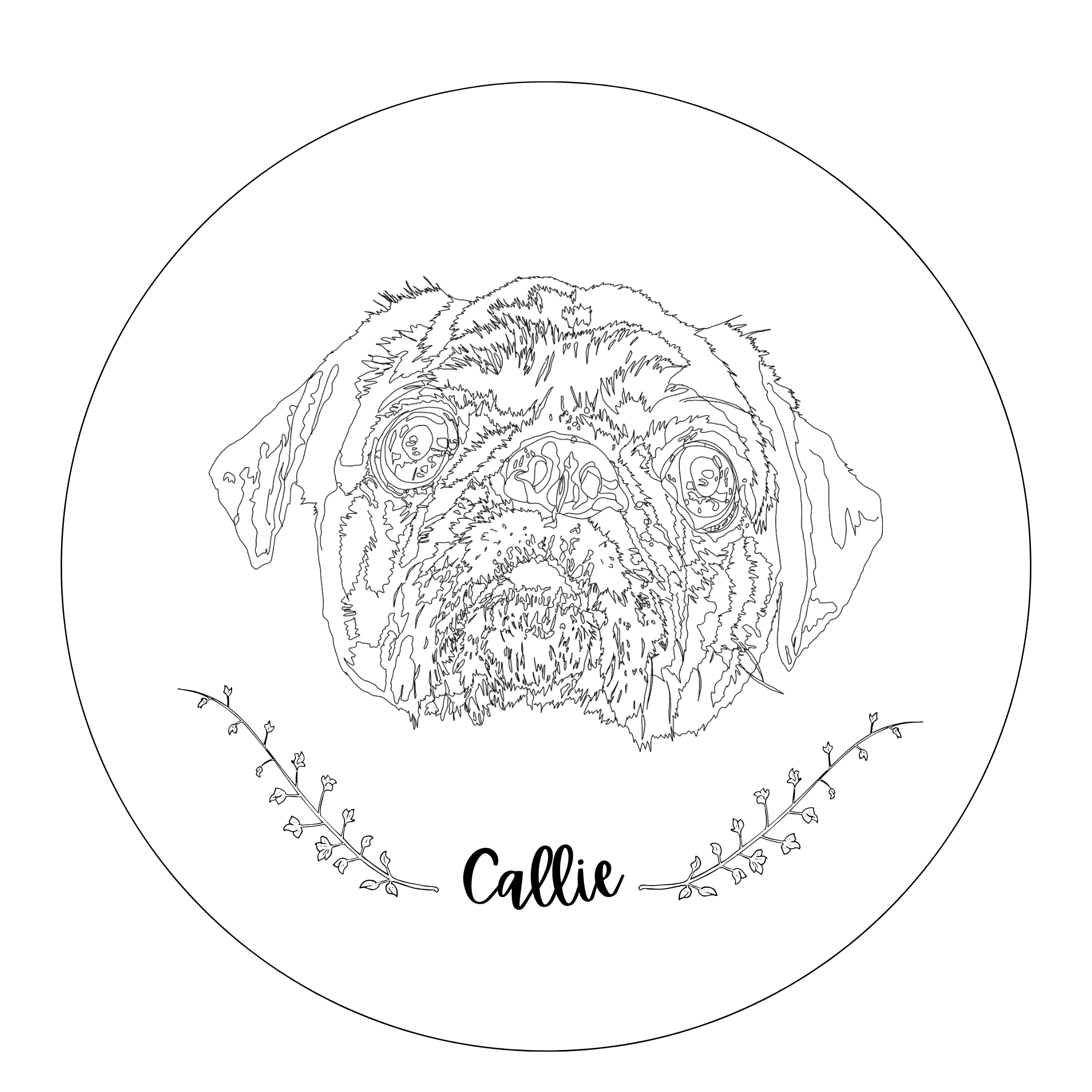 Custom design pet portrait for you to embroider at home
