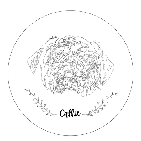 Custom design pet portrait for you to embroider at home