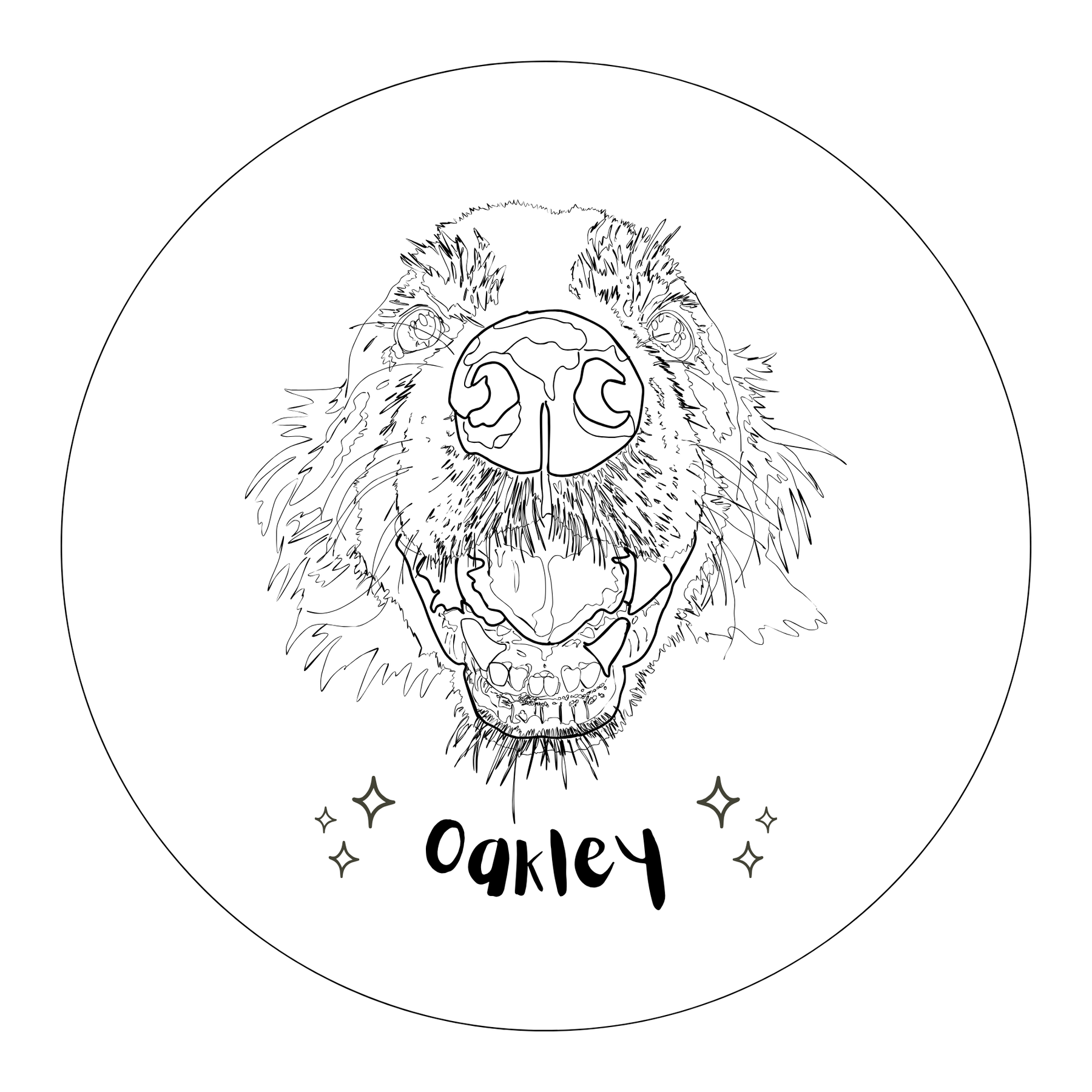 Custom design pet portrait for you to embroider at home
