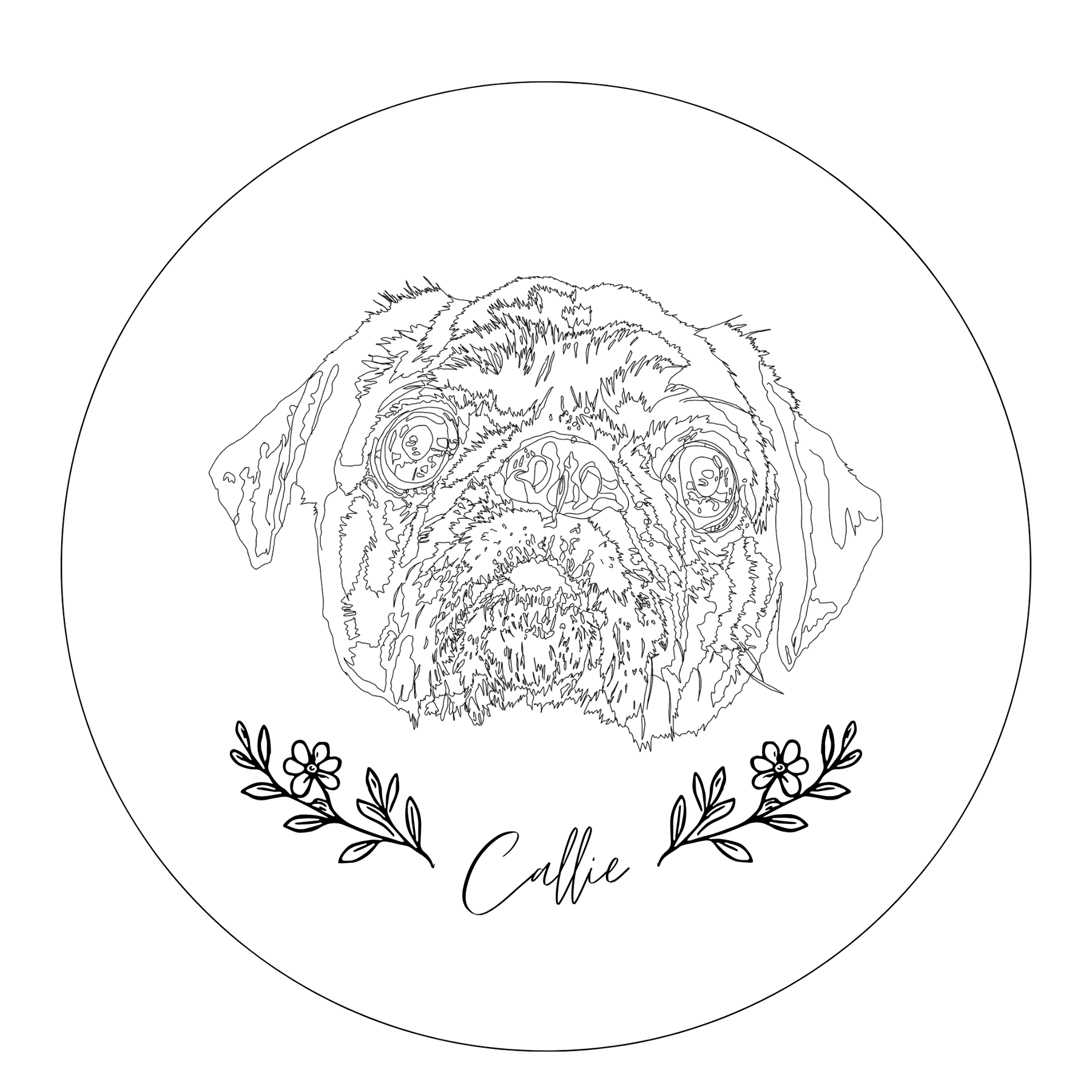 Custom design pet portrait for you to embroider at home