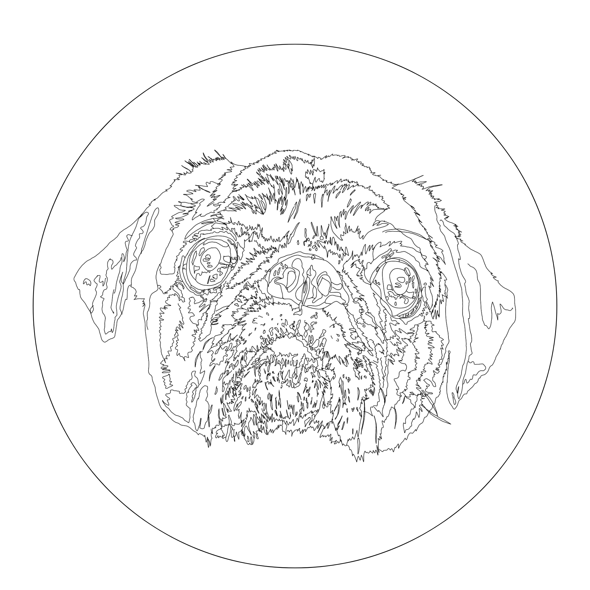 Custom design pet portrait for you to embroider at home