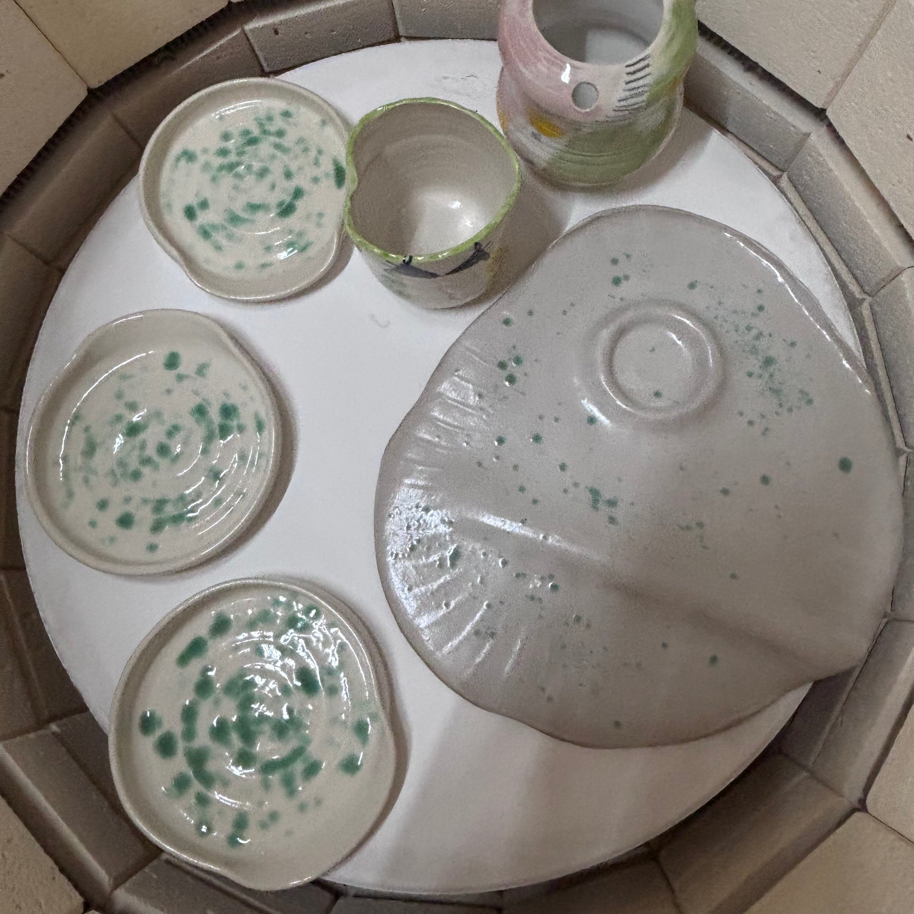 Handmade Ceramic - Spoon Rest - Wheel Thrown - Speckle Glaze Design