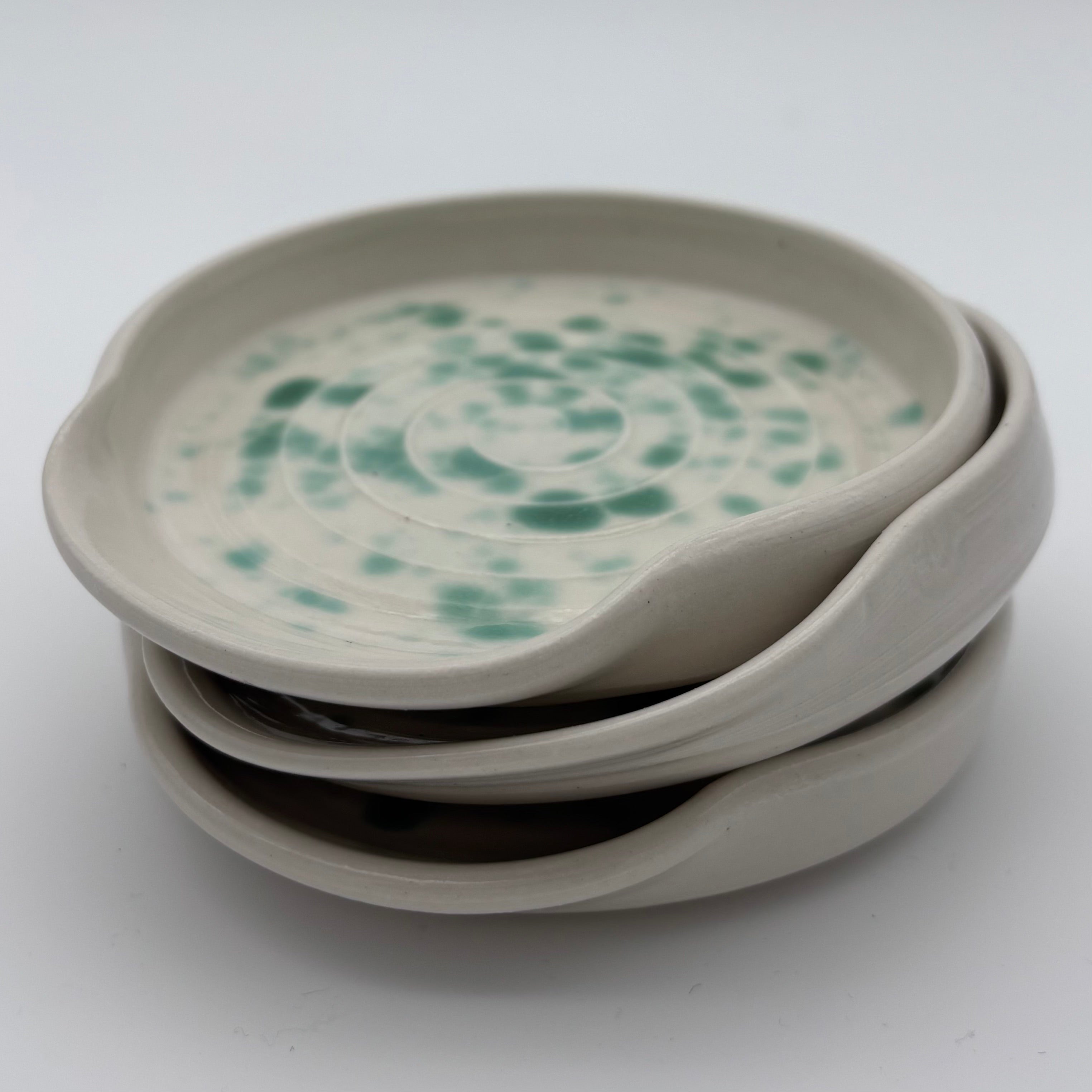 Handmade Ceramic - Spoon Rest - Wheel Thrown - Speckle Glaze Design