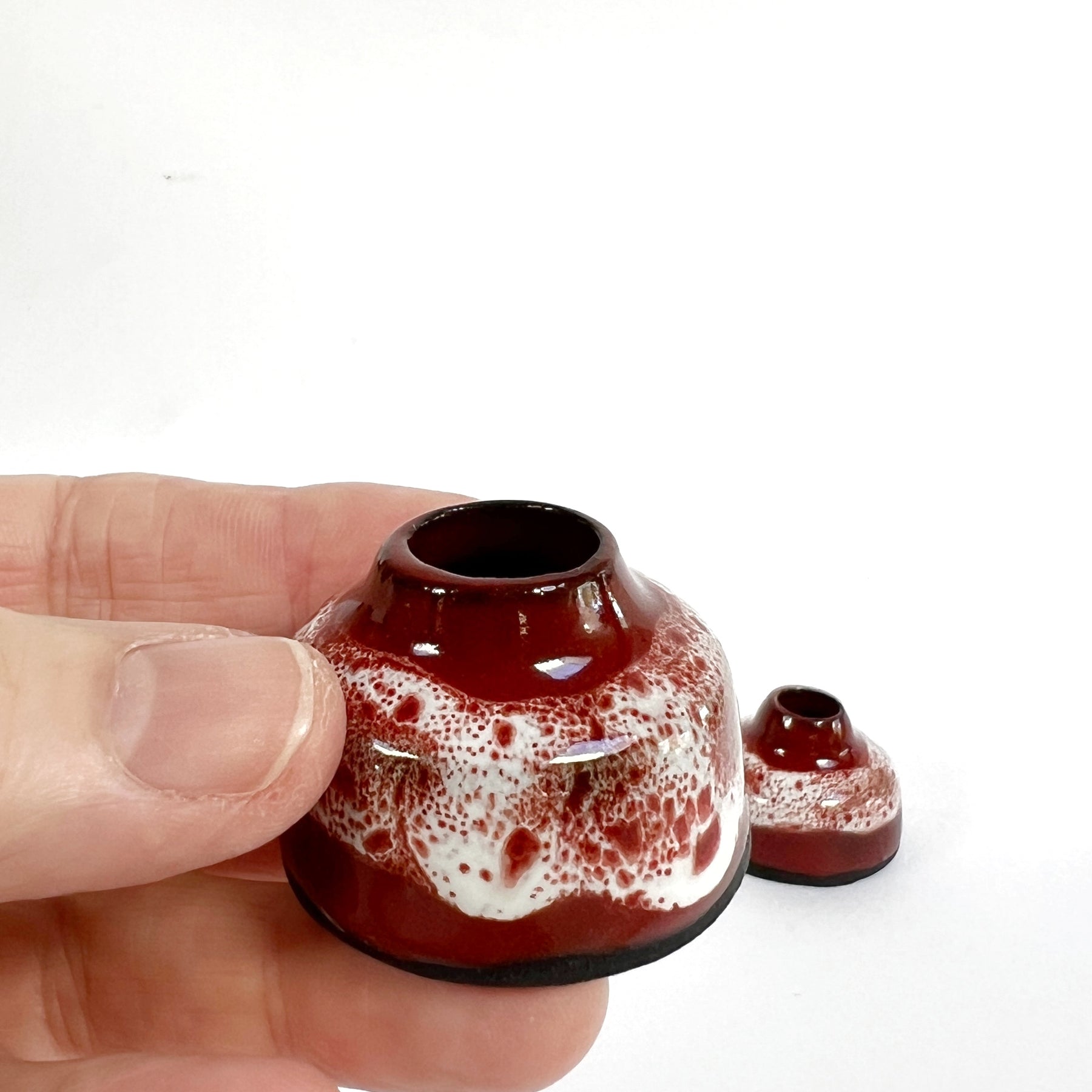 'Sienna' miniature bud vase in cinnamon glaze