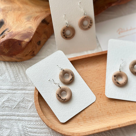 Small Wood Hoop Earrings