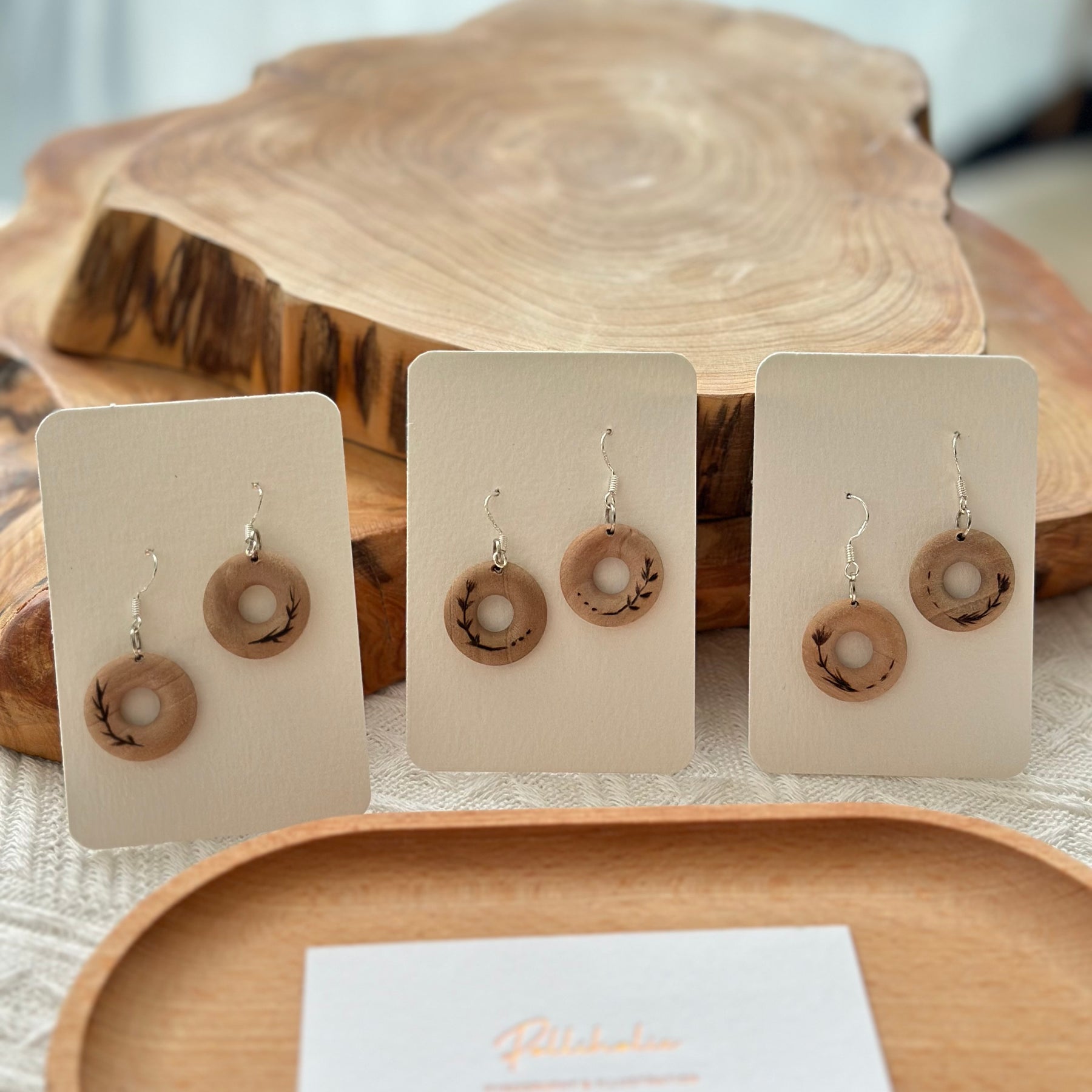 Small Wood Hoop Earrings