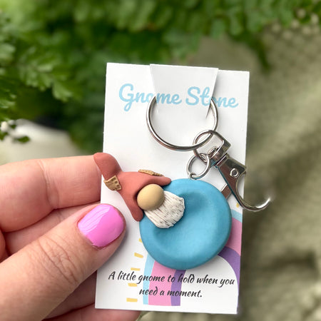 Gnome Stone - Terracotta and blue