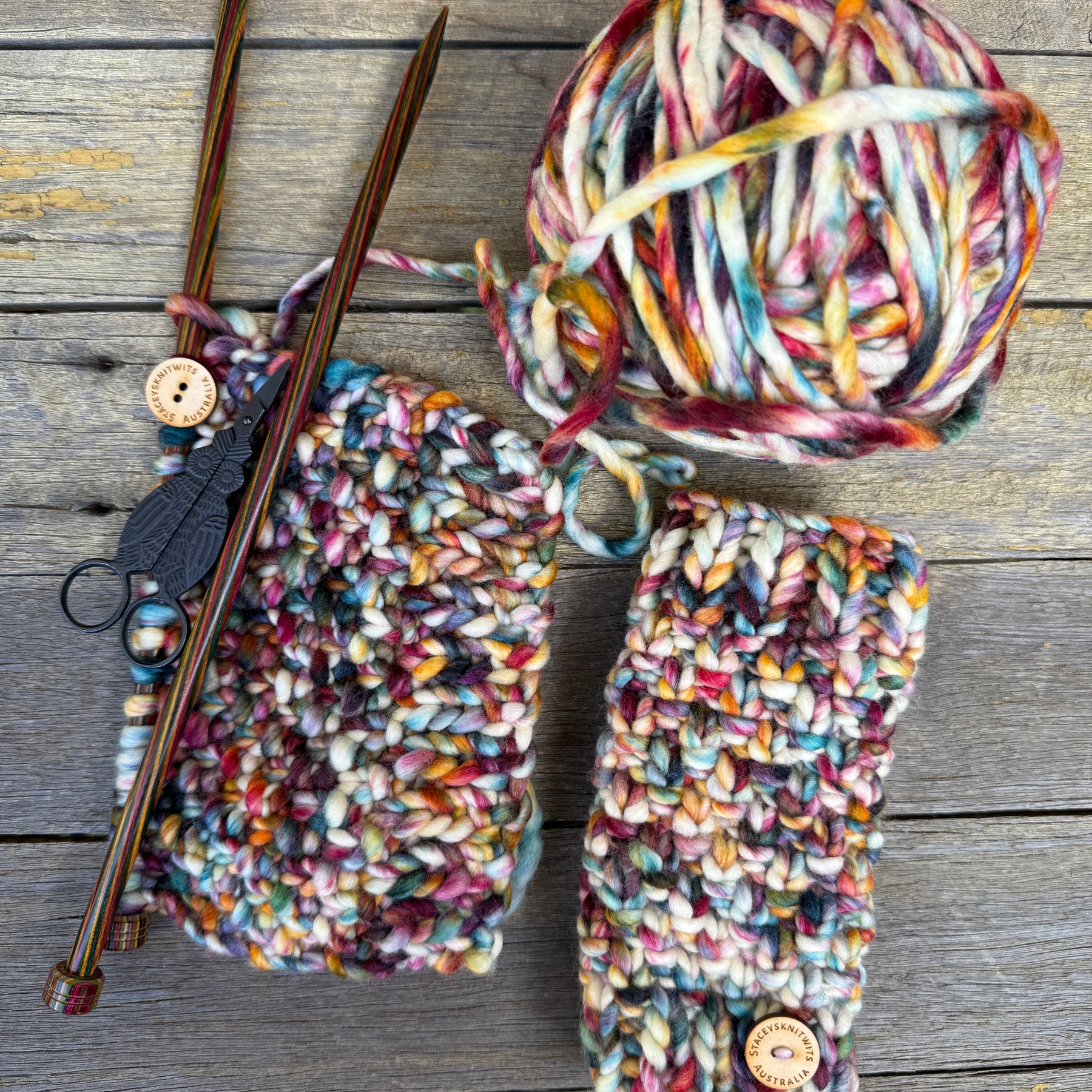 Handwarmers, Knitted Rainbow Fingerless Gloves, Merino Gloves