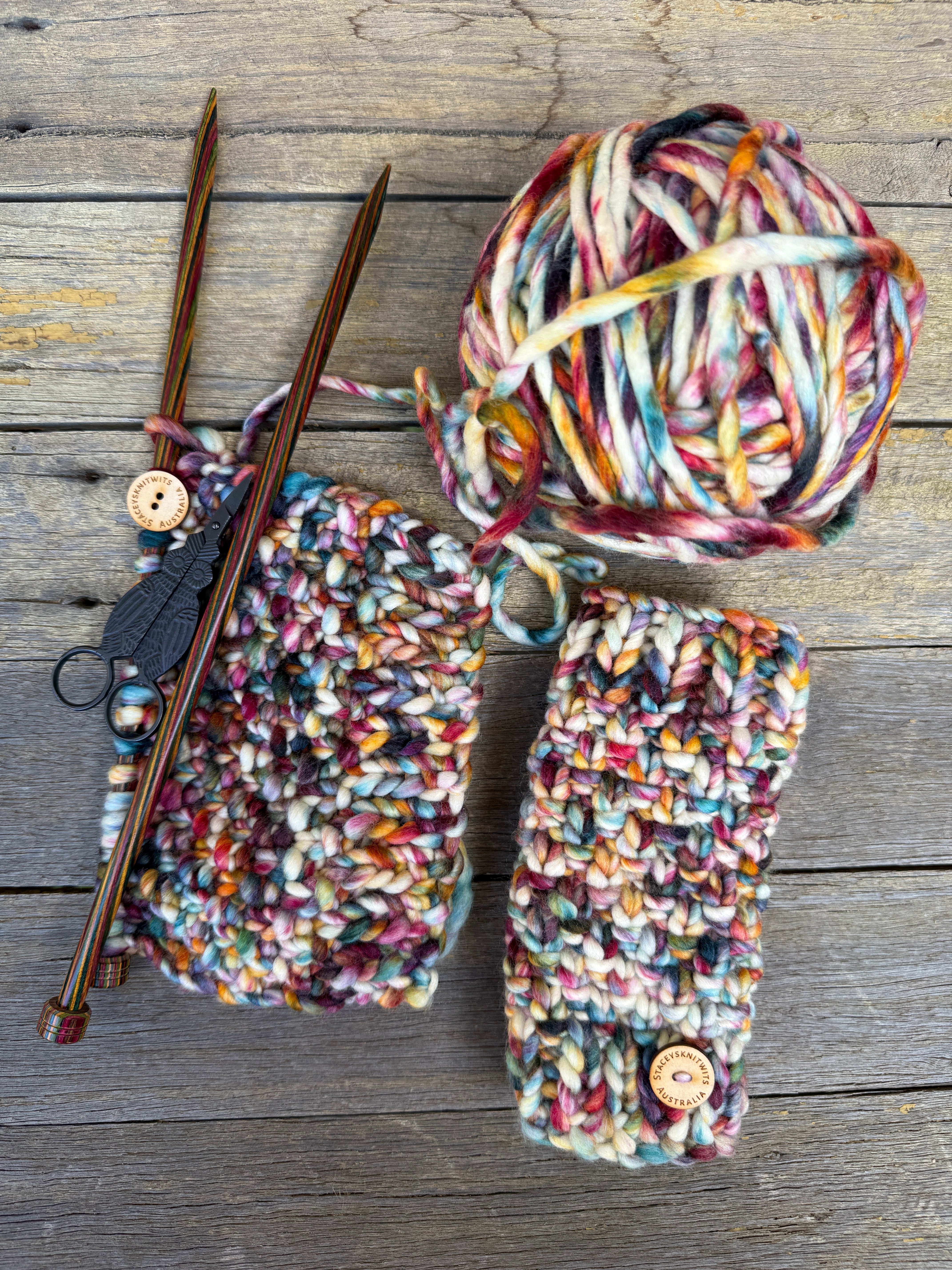 Handwarmers, Knitted Rainbow Fingerless Gloves, Merino Gloves