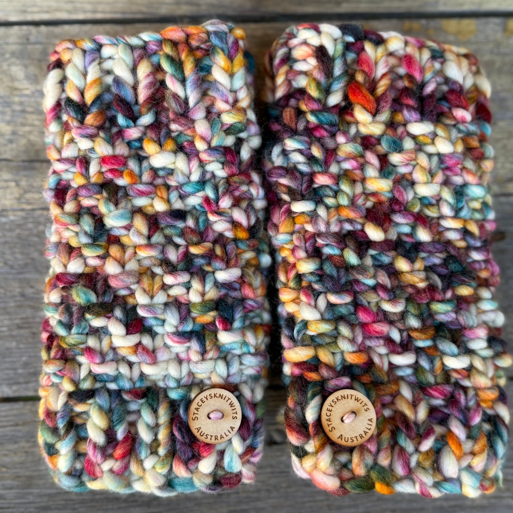 Handwarmers, Knitted Rainbow Fingerless Gloves, Merino Gloves