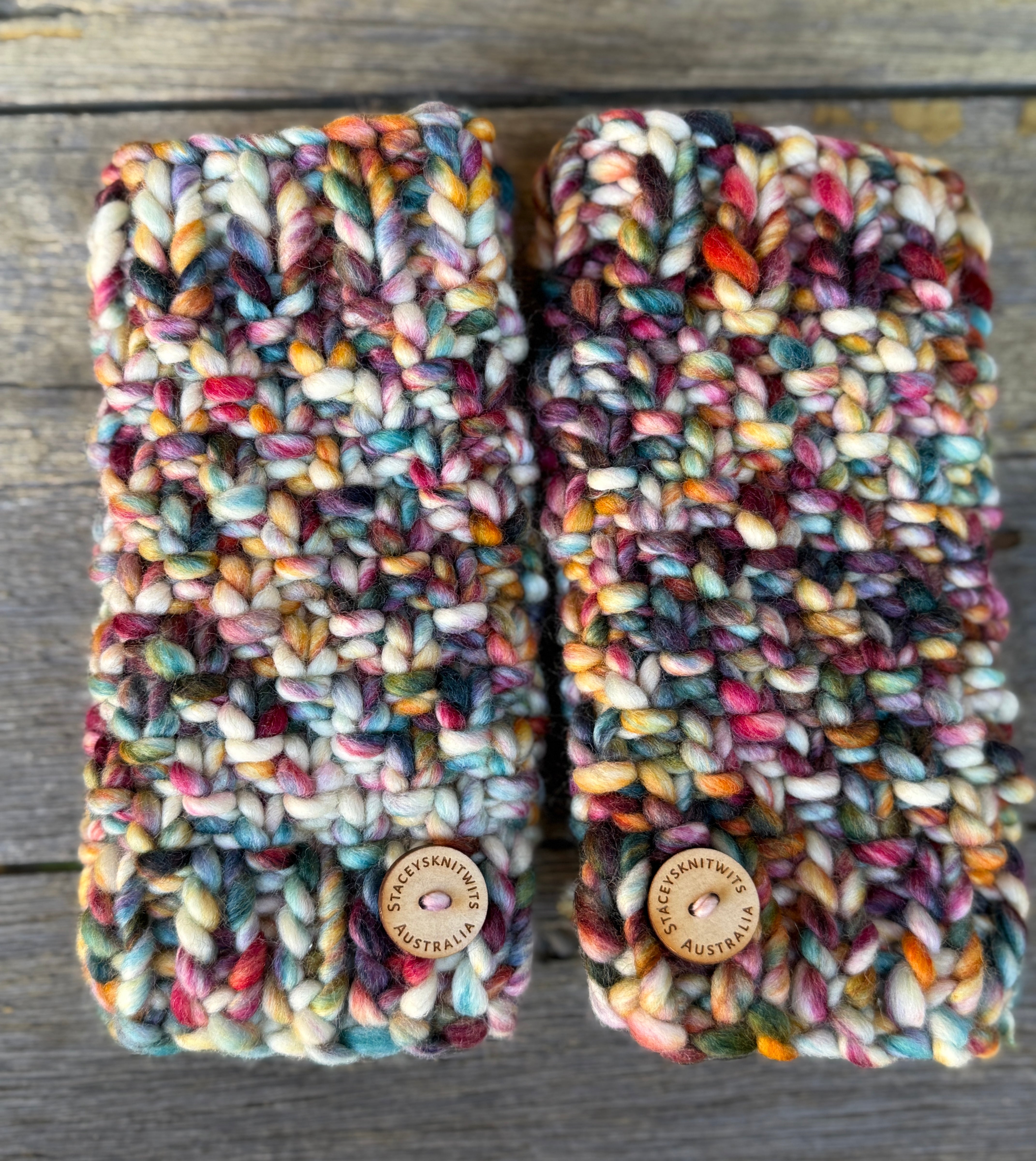 Handwarmers, Knitted Rainbow Fingerless Gloves, Merino Gloves